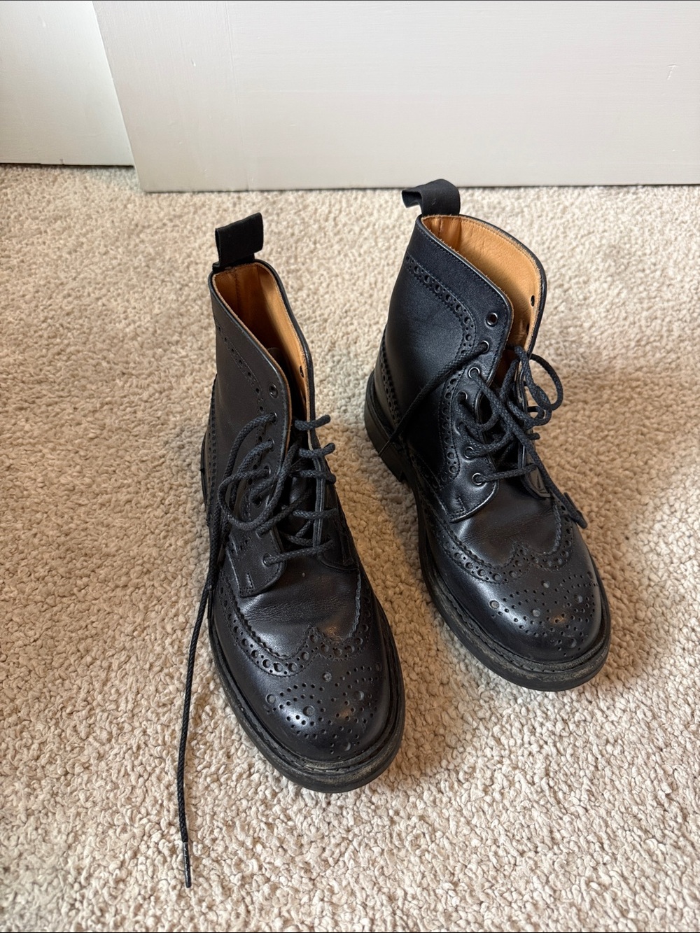 Women’s Black Leather Chukka Brogue Boots